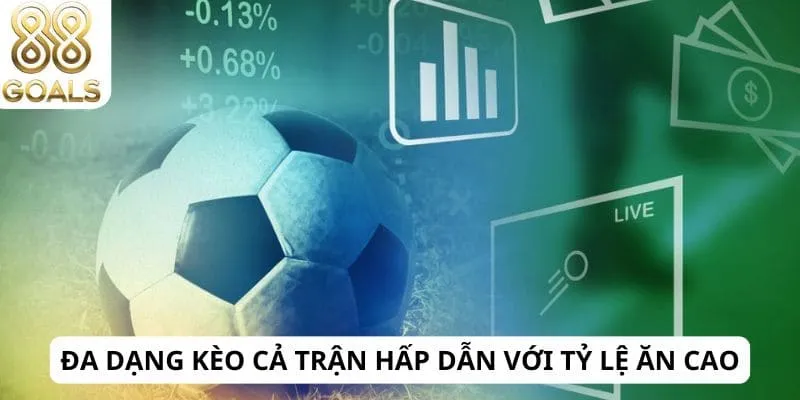 Đa dạng kèo cả trận hấp dẫn với tỷ lệ ăn cao
